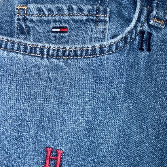 Tommy Hilfiger jeans Slim Boyfriend Jeans Size 10 Embroidered Logo - Picture 10 of 12